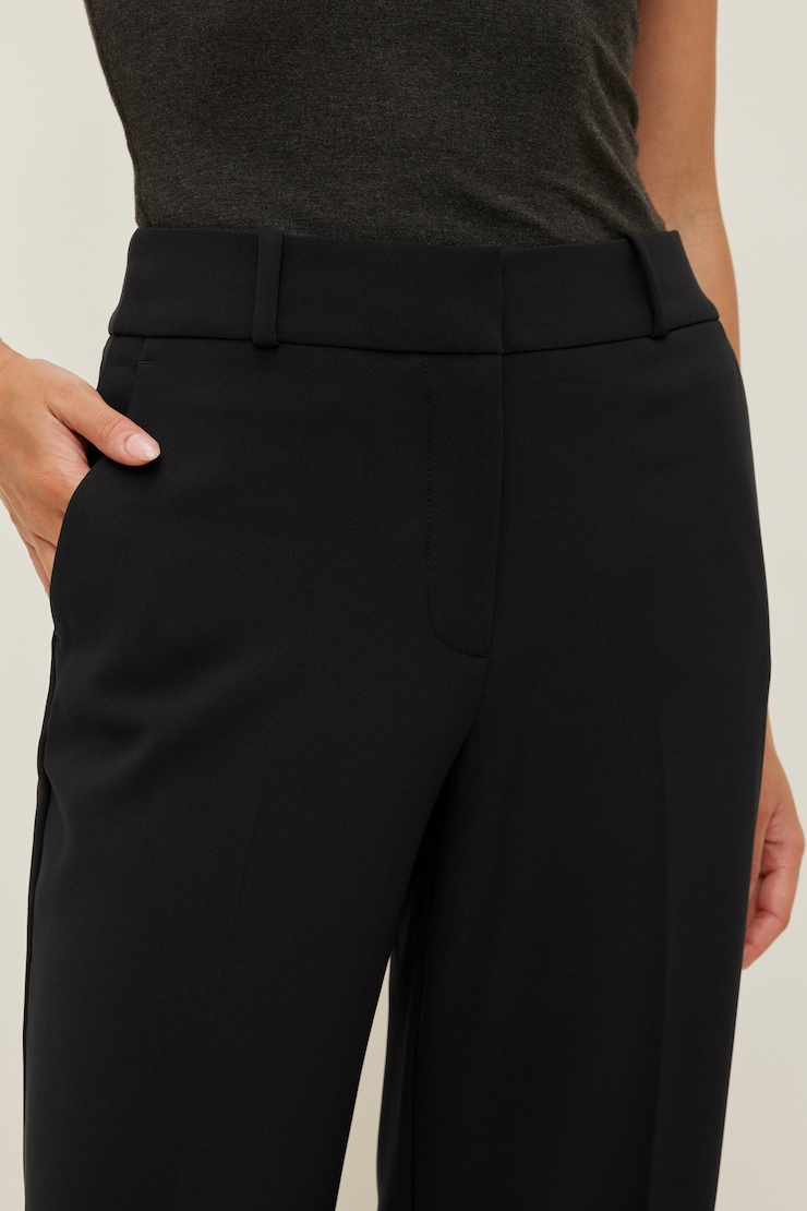 Camelia Crepe Straight Leg Pants Jet Black large