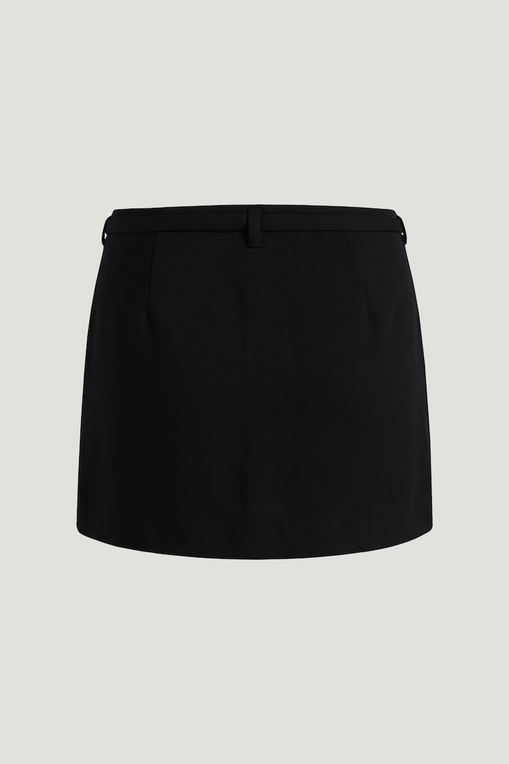 Mid Rise Belted Mini Skort Jet Black large