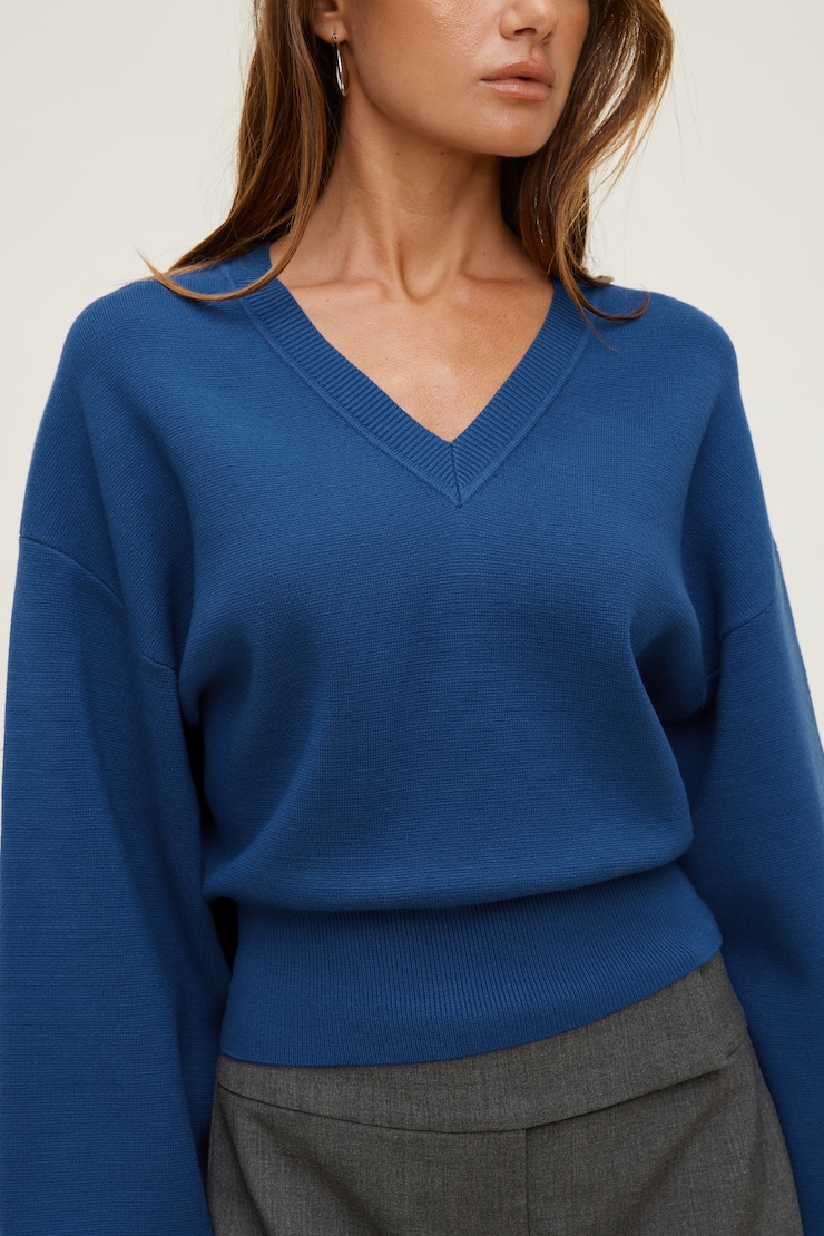 Cinched V Neck Sweater