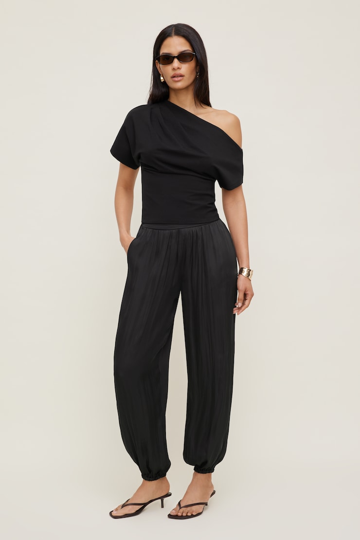 Alexa Cotton Spandex T Shirt Jet Black large