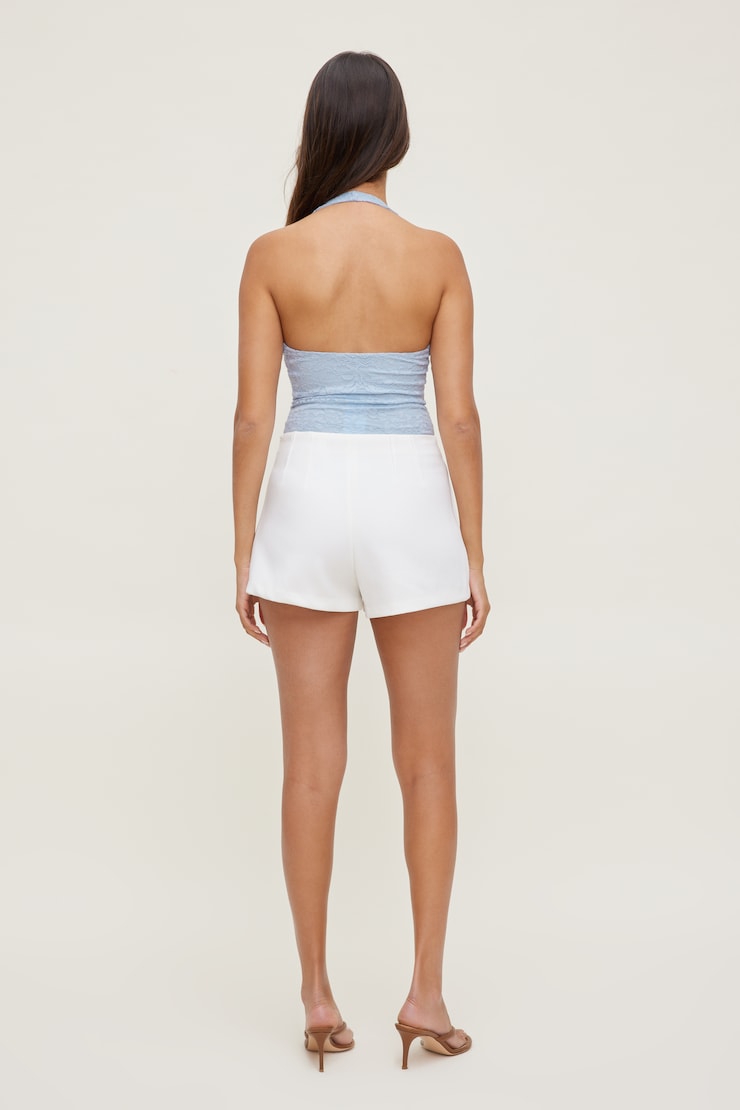 Lace Plunge Halter Bodysuit
