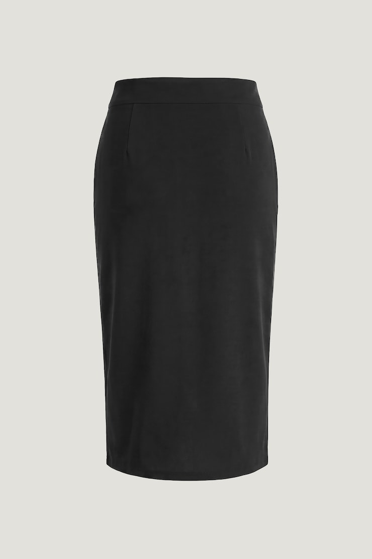Crepe Midi Skirt Jet Black large