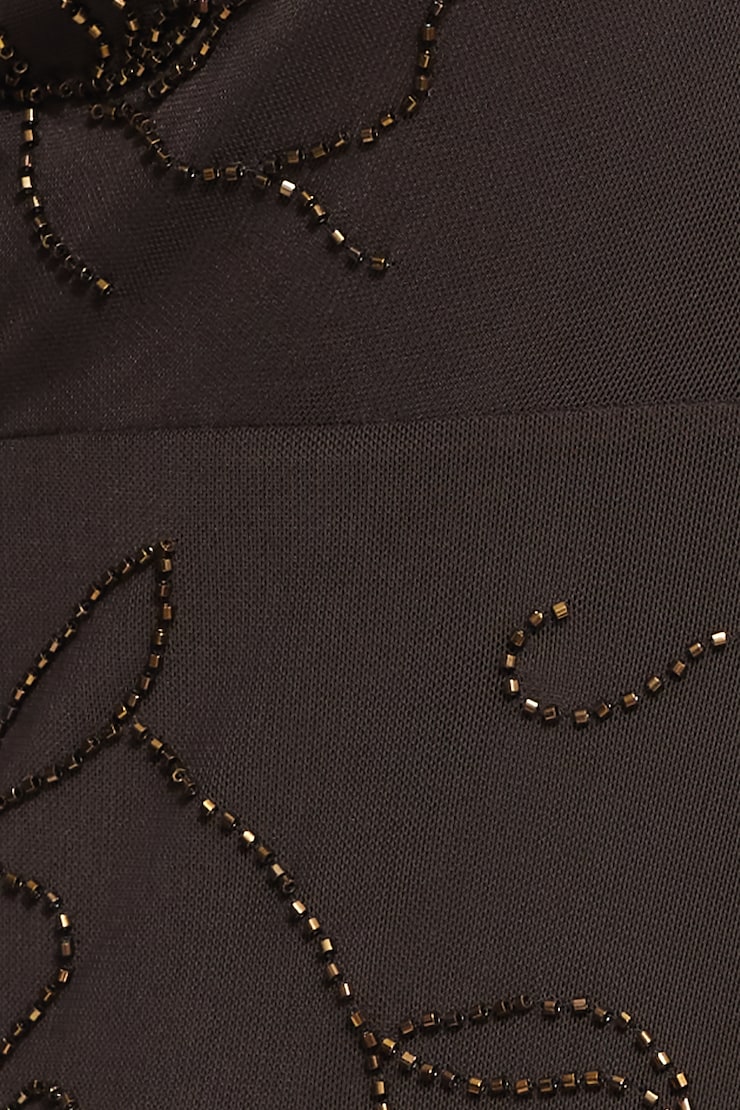 Minirobe en maille avec billes Brun moka perlé large