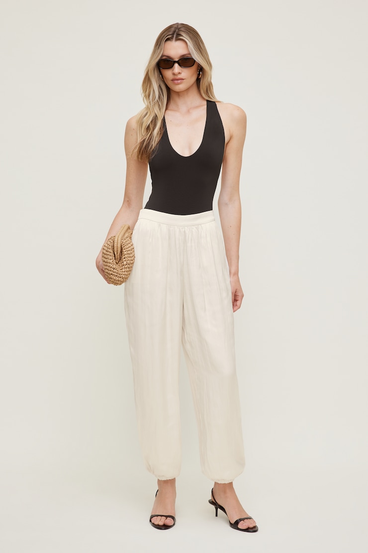 Pantalon bouffant en satin