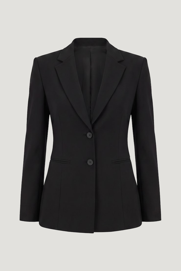Lara Cinched Crepe Blazer Jet Black large