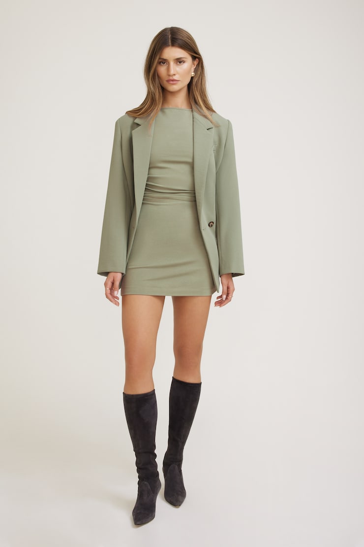 Katia Cotton Mini Dress Vetiver Green large