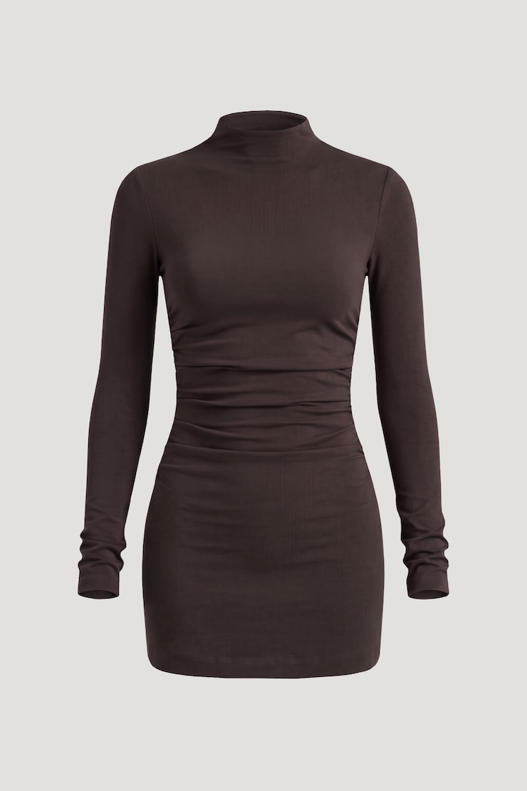 Minirobe en coton Katia Brun café large