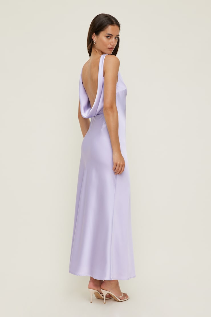 Nora Satin Maxi Slip Dress Purple | Dynamite