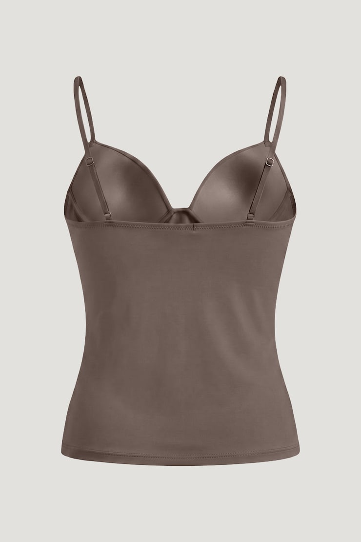 Mindi Padded Bustier Top Iron Taupe large