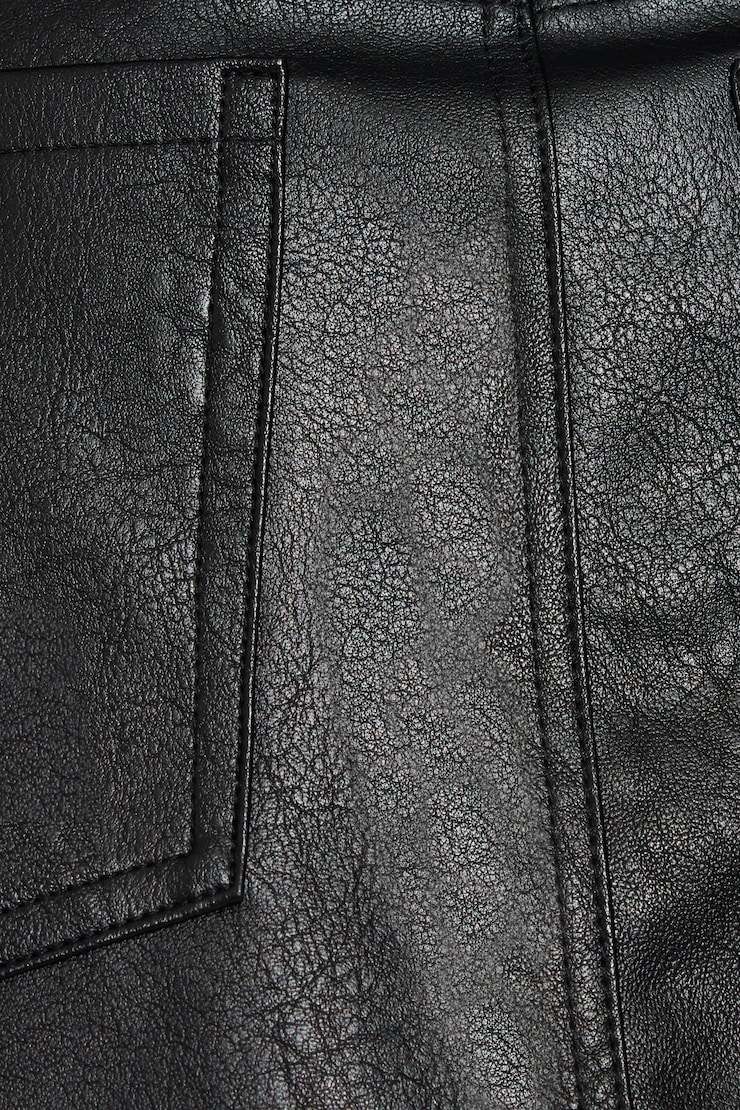 Faux Leather Micro Skort, Jet Black, large