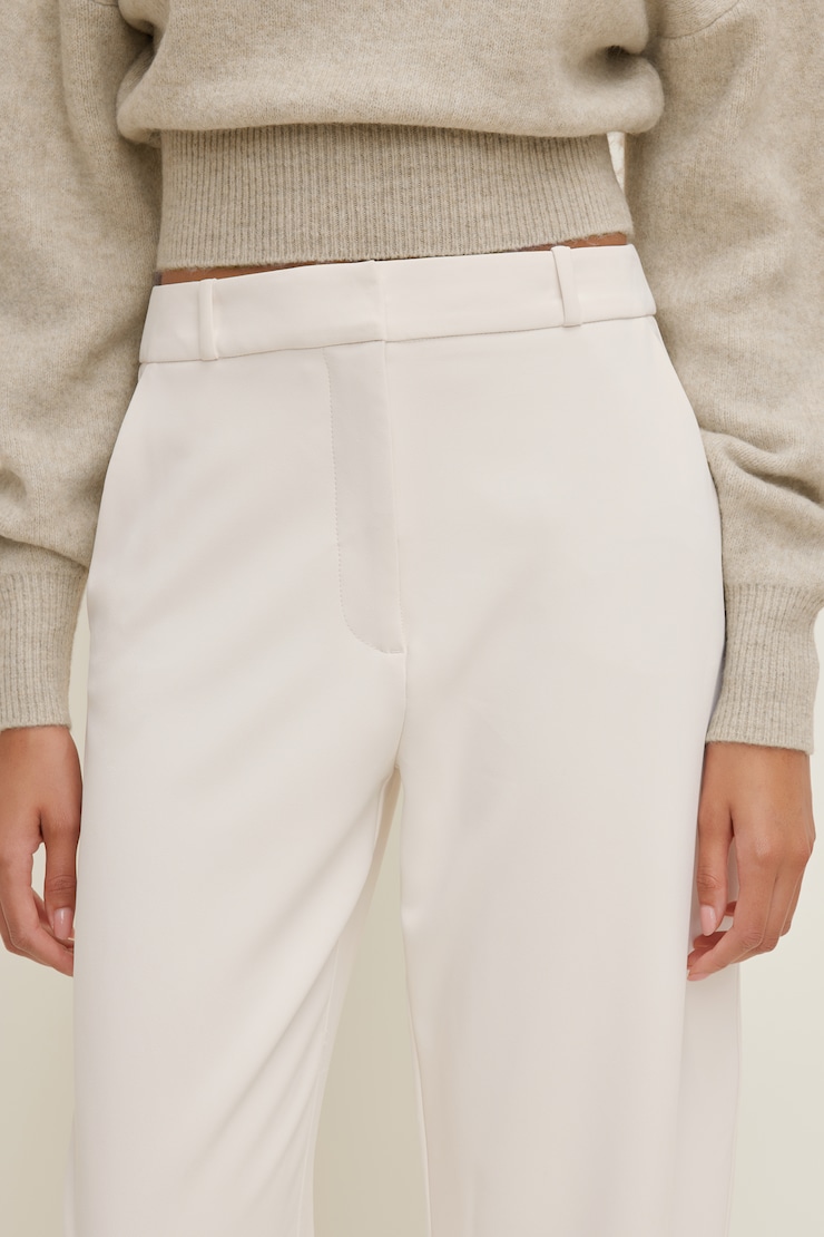 Pantalon à jambe ballon et taille mi-haute Andie Blanc cassé apaisant large