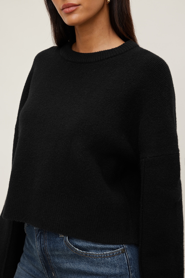 Rylie Balloon Sleeve Sweater Jet Black large