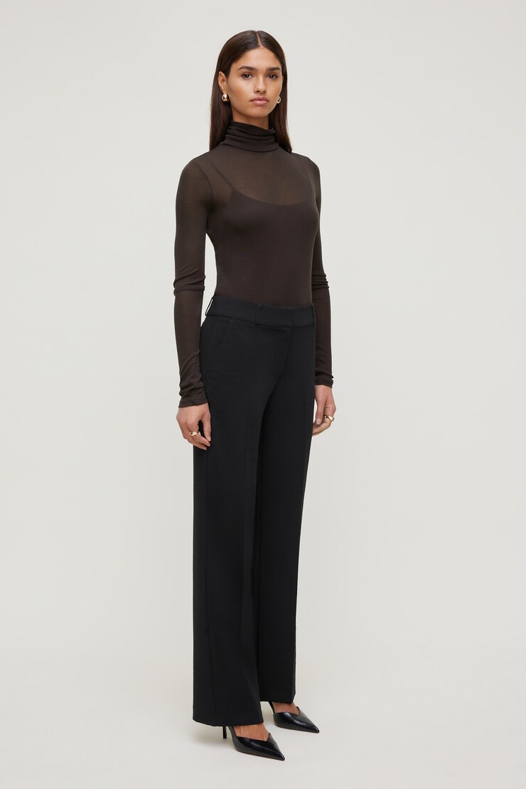 Sheer Layered Cami and Turtleneck Chocolate Torte Brown large