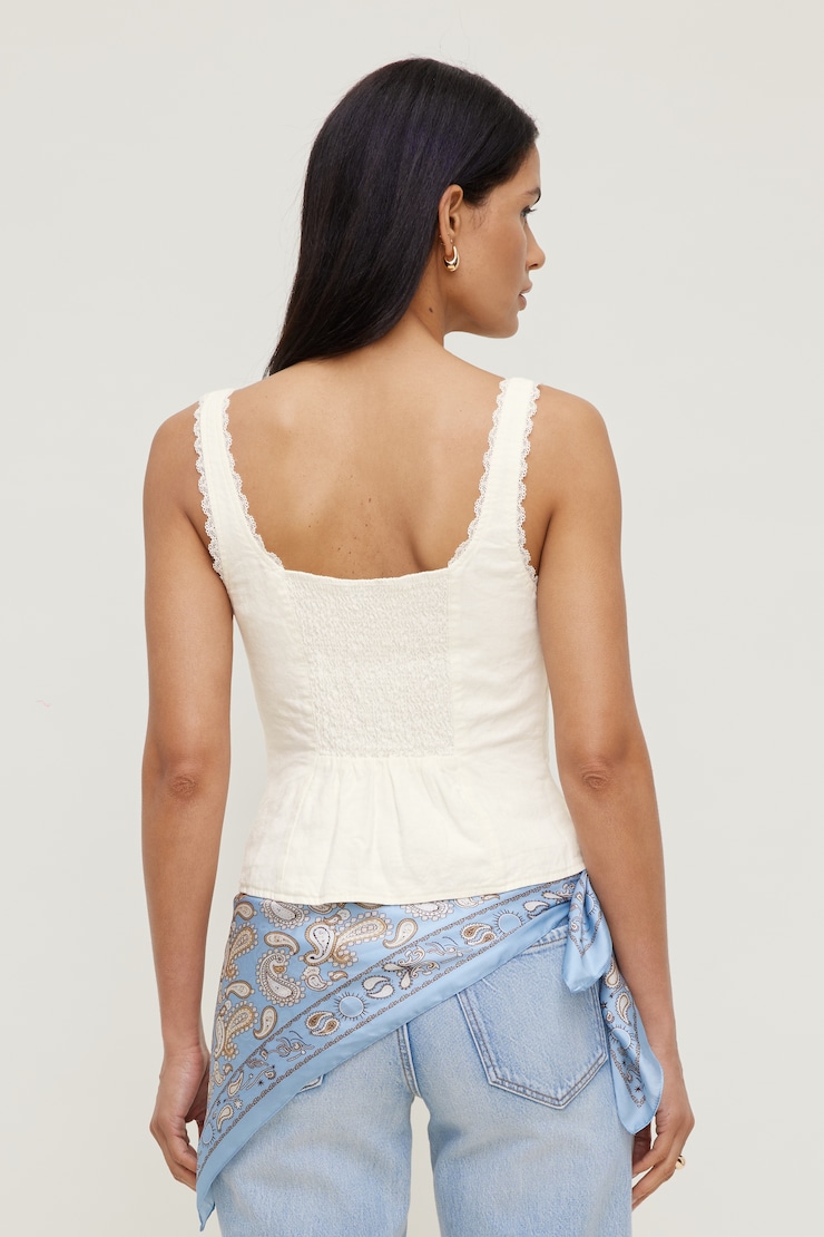 Linen Tank Top Snow White large