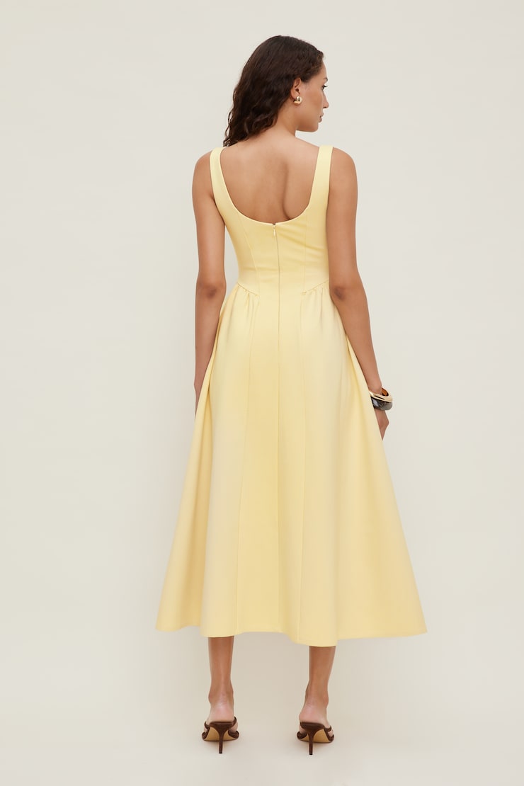 Irina Ponte Midi Dress Pale Yellow large