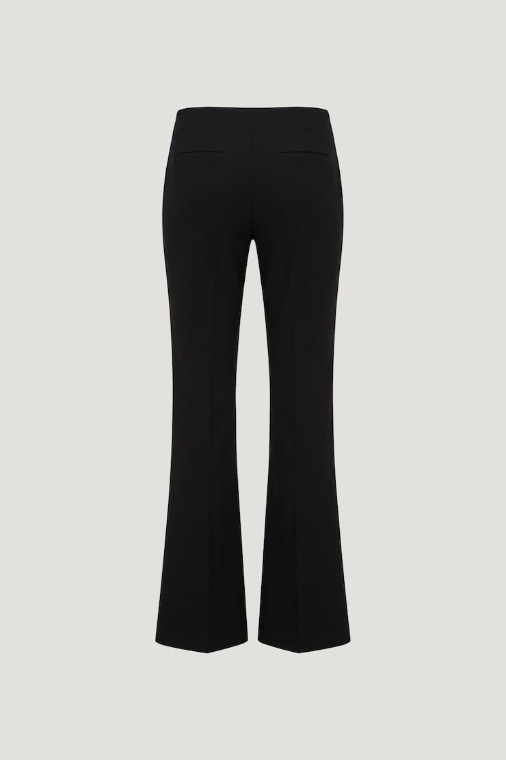 Pantalon Frankie à taille basse et jambe semi-évasée Noir encre large