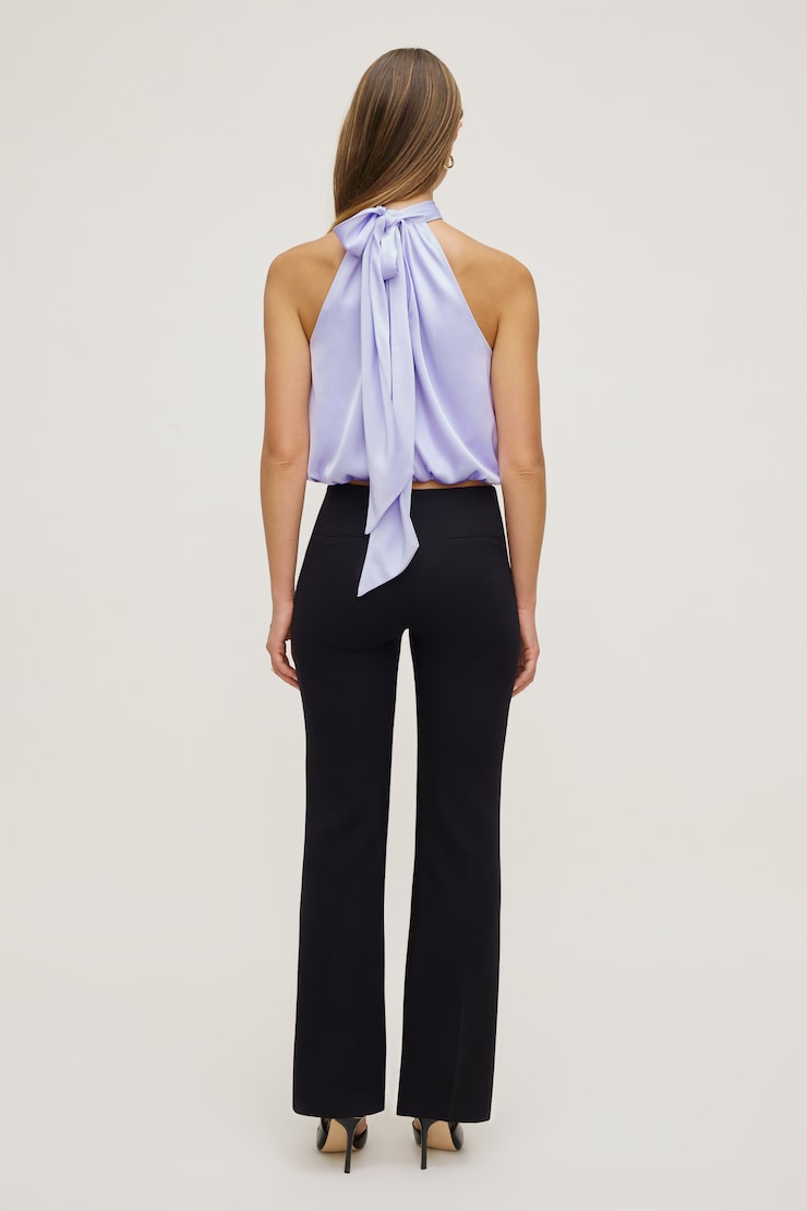 Paloma Bubble Satin Halter Blouse Purple Heather large