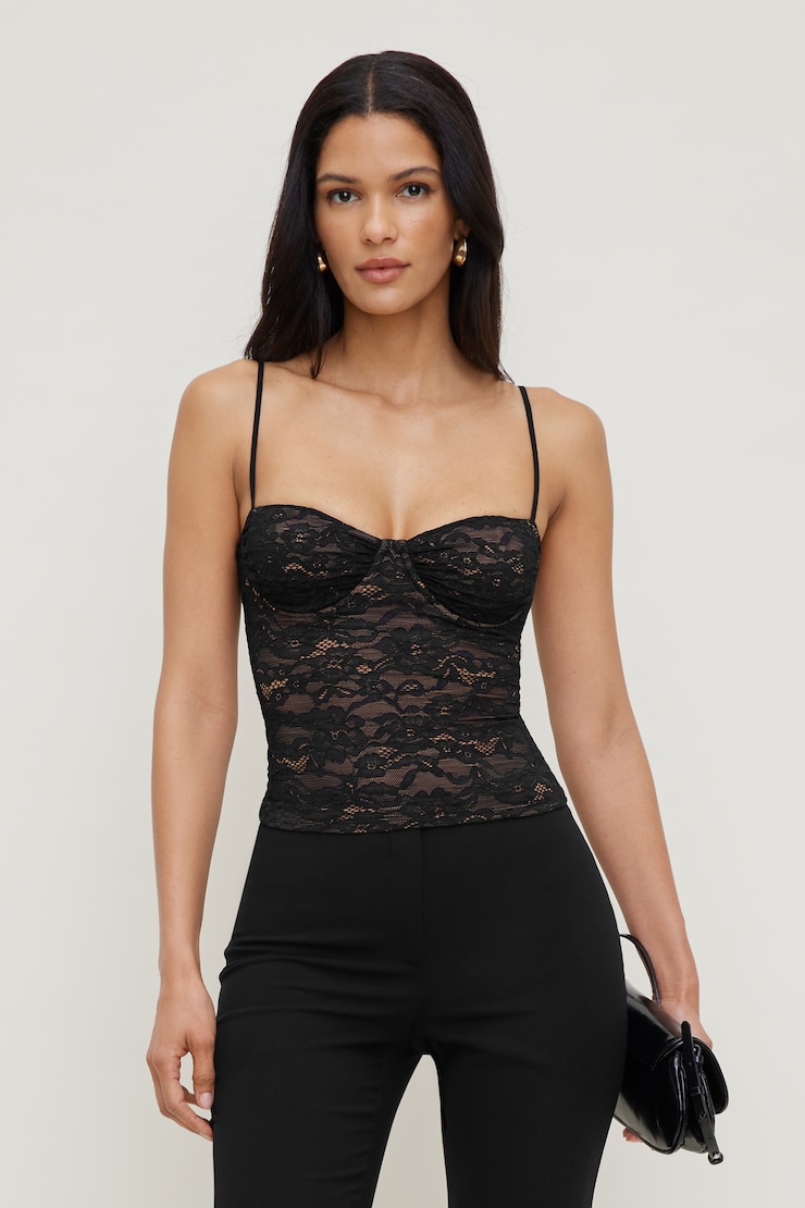 Monet Lace Top Black | Dynamite