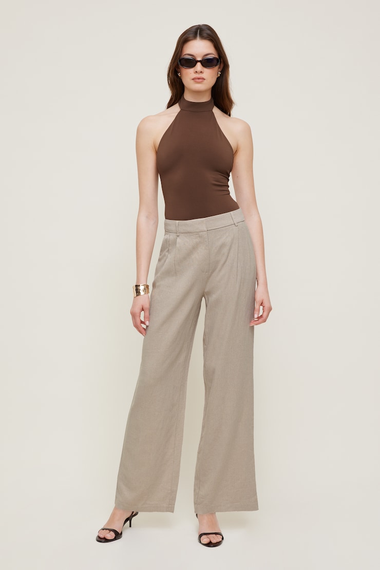 Sculpt Halter Neck Bodysuit Chocolate Lab large