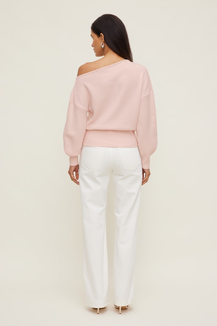 Lola Off Shoulder Sweater Mauve Chalk Pink large
