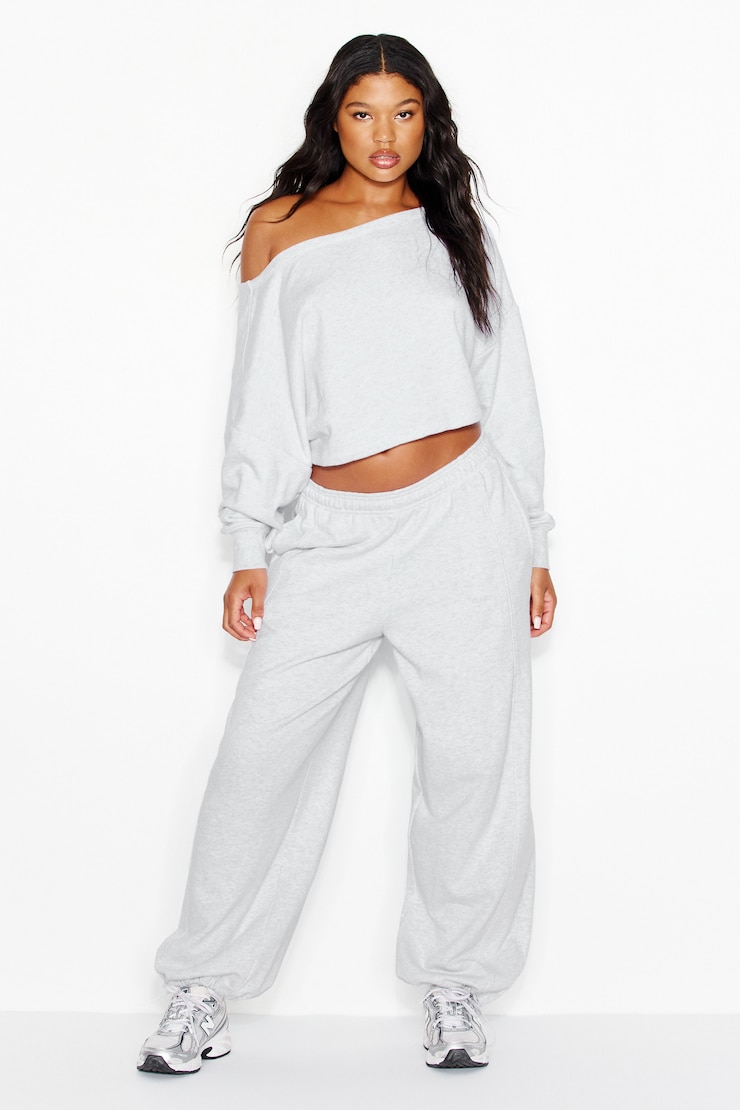 SoftTerry™ Dancer Off-Shoulder Top, Spring Grey Mix, large