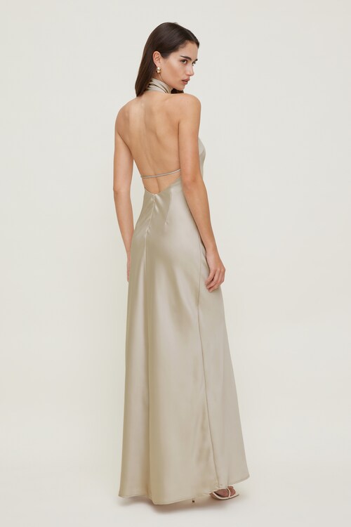 green emerald velvet dress Black Satin Maxi Dress