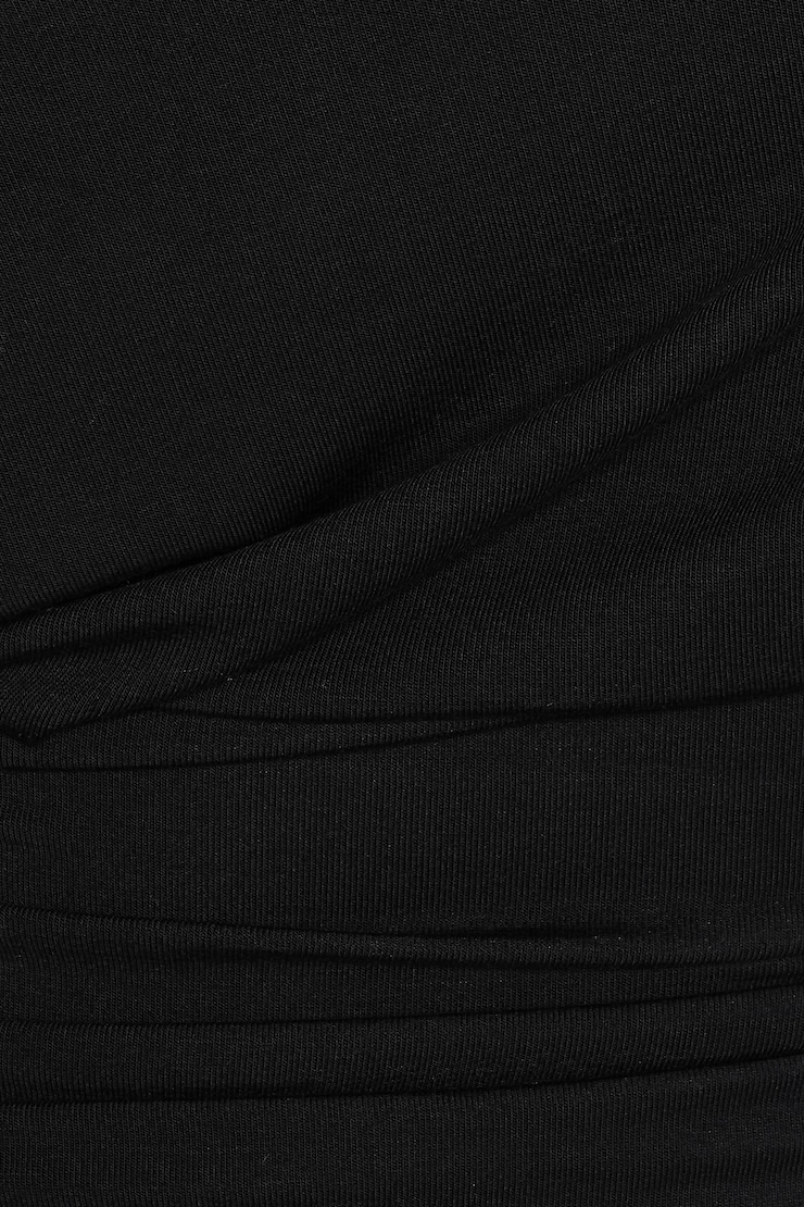 Haut asymétrique à manches longues et taille moulante, Noir encre, large