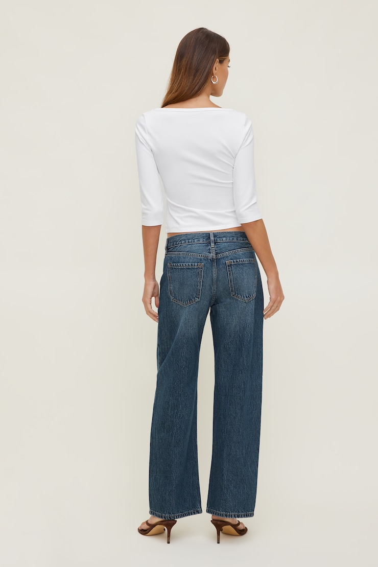 Jules Relaxed Low Rise Straight Leg Jeans Medium Indigo / Aspen Blue large