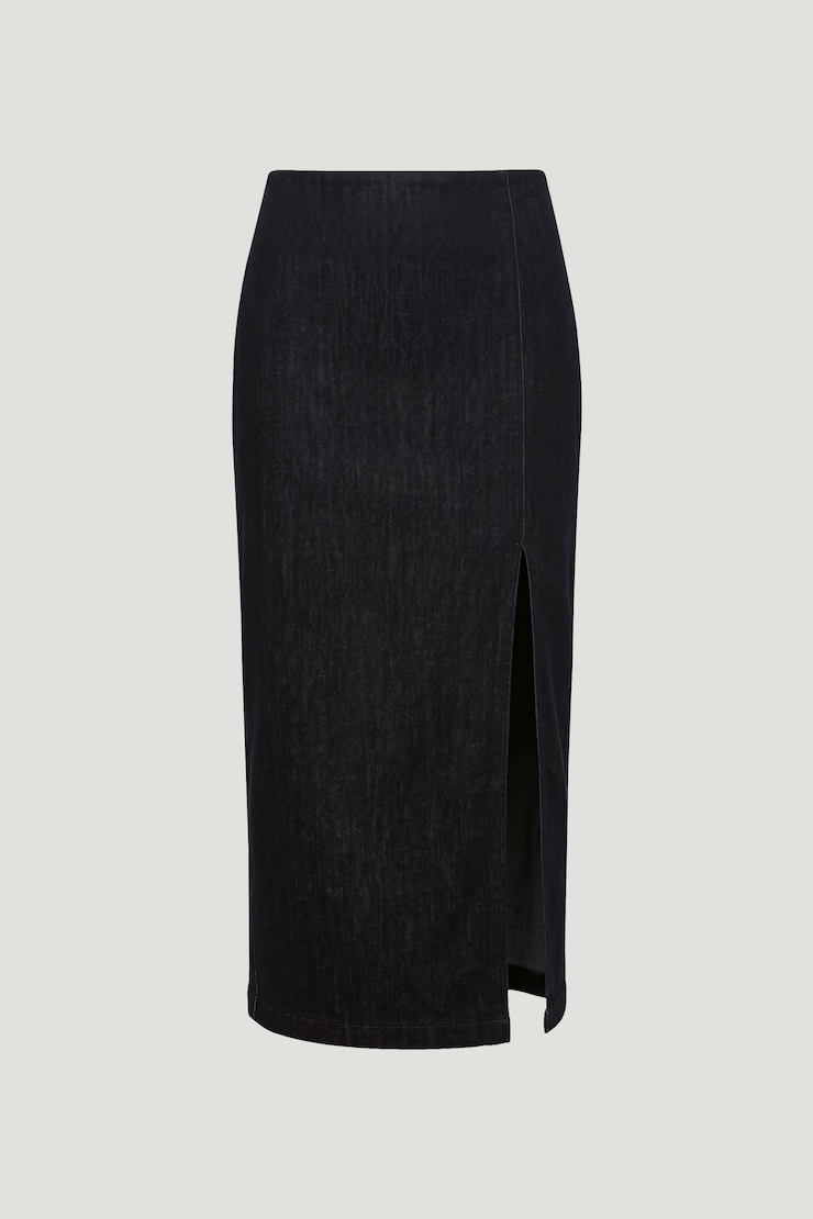 Pencil Denim Midi Skirt Medium Dark Indigo / Indigo Rinse large