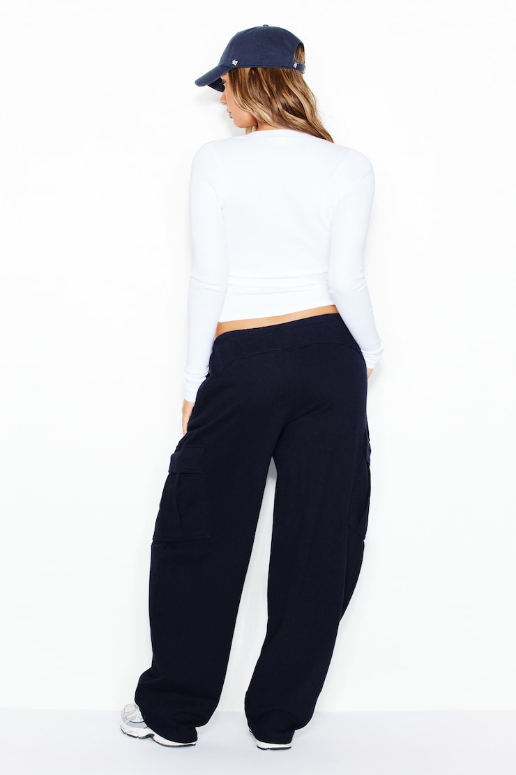 SoftTerry™ Barrel Cargo Pants, Naughty Navy Blue, large