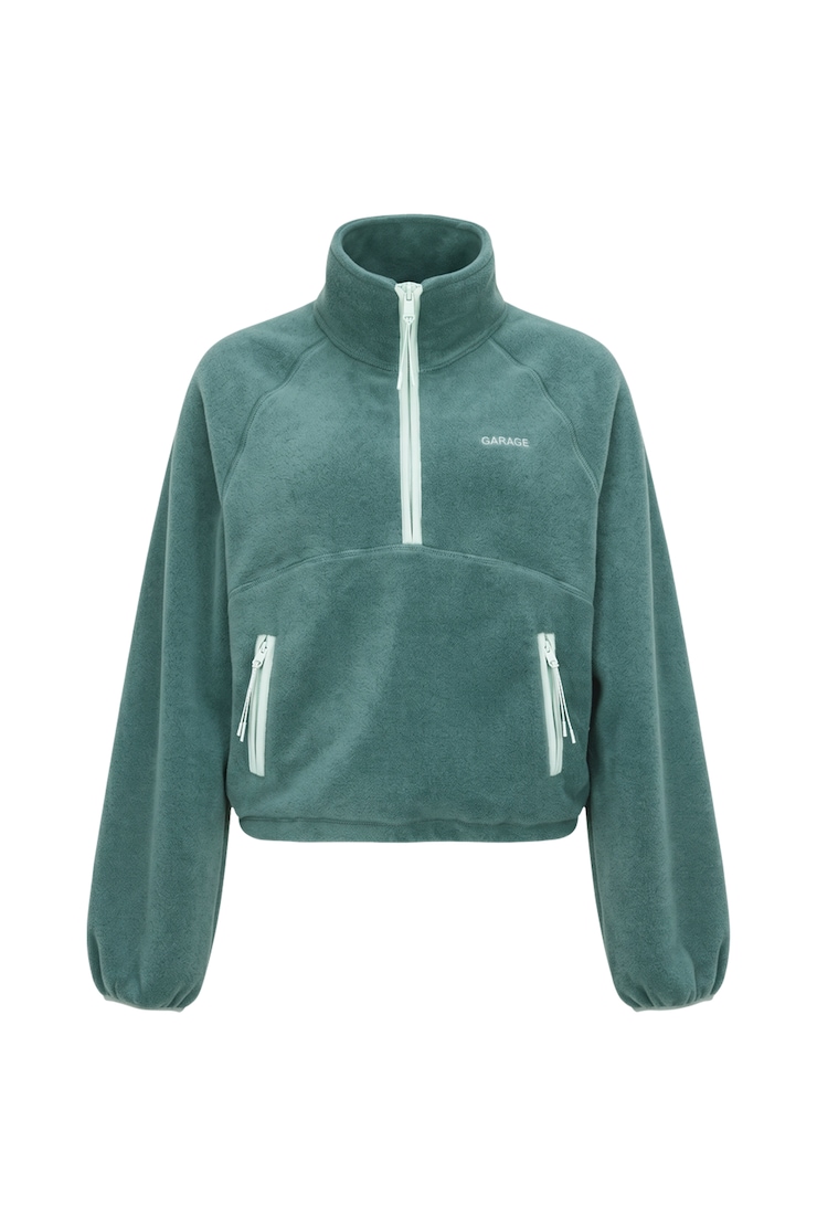 Half Zip Polar Fleece, Teal Temptation, large