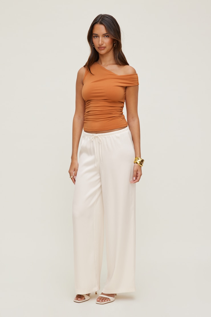 Pantalon en satin à jambe large Leo