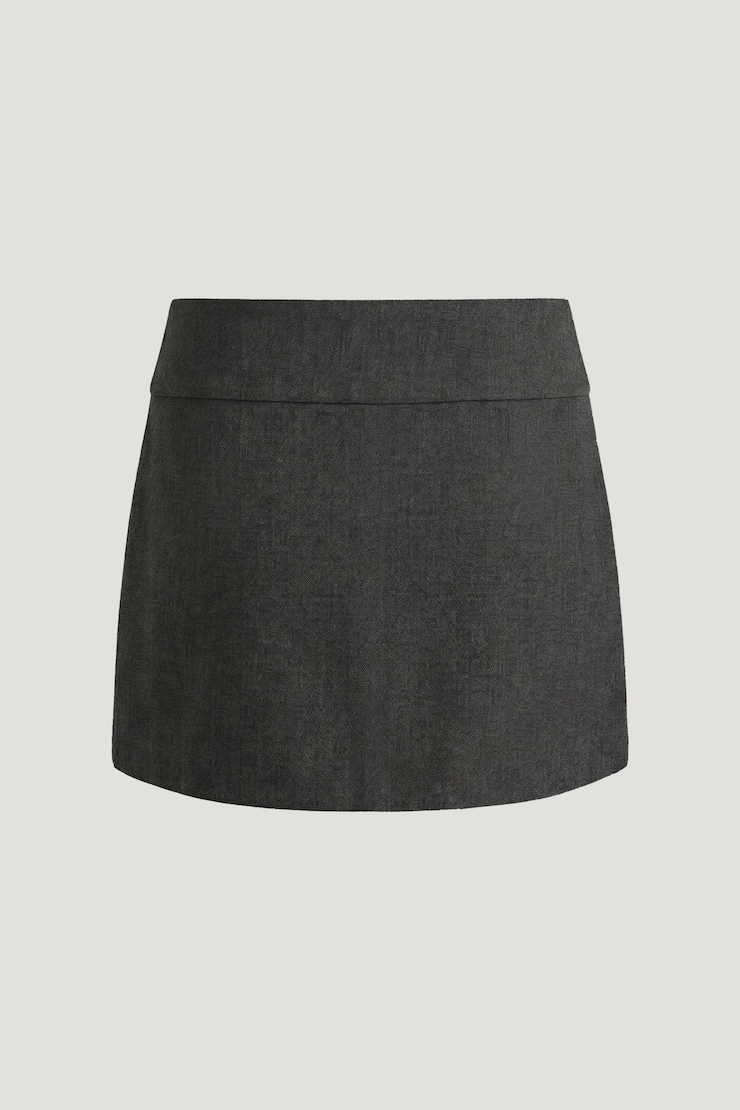 Wide Waistband Mini Skort Anchor Grey Melange large