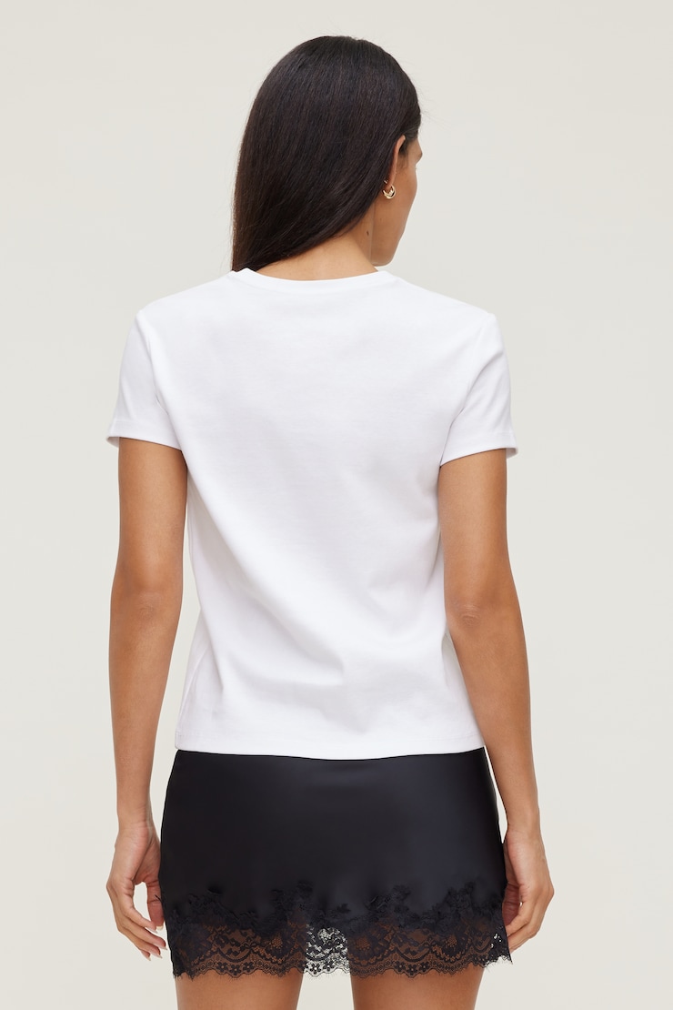 T-shirt ajusté en coton Emy Blanc éclatant large