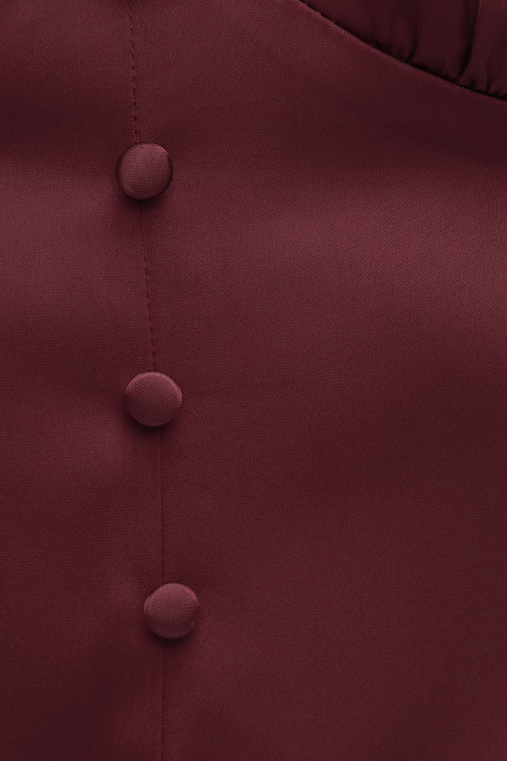 Satin Long Sleeve Blouse Maroon Banner large