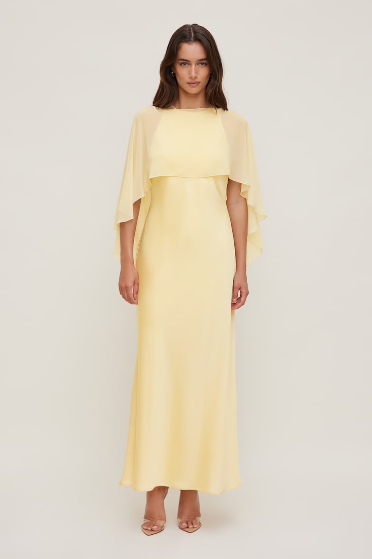 Sheer Short Cape Pale Yellow large