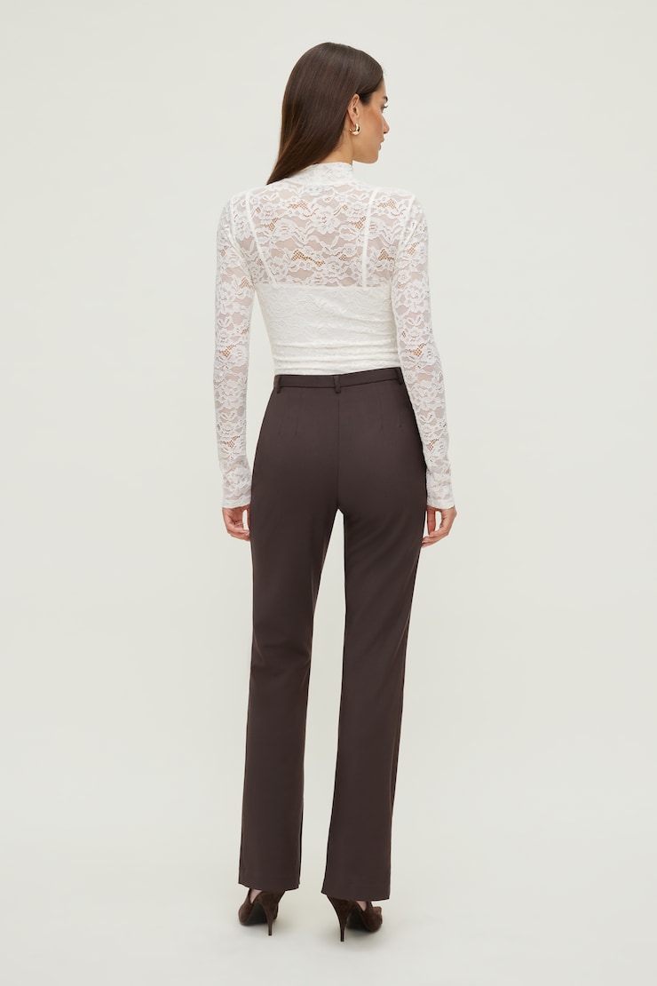 Mock Neck Lace Bodysuit Sea Salt Off White large