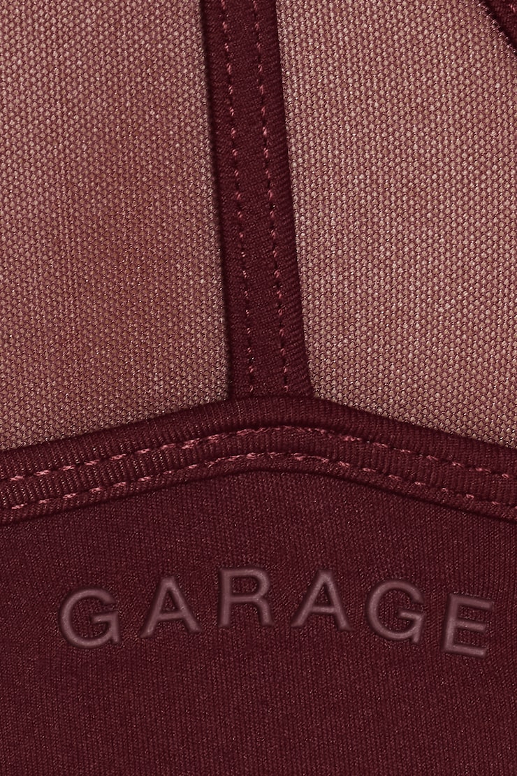 Active Layered Mesh Bra, Burgundy Bite, large