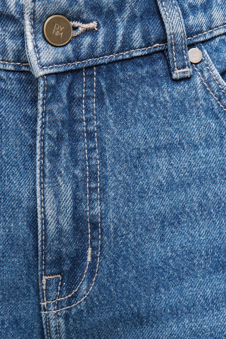 Mika Mid Rise Relaxed Straight Leg Jeans Blue | Dynamite