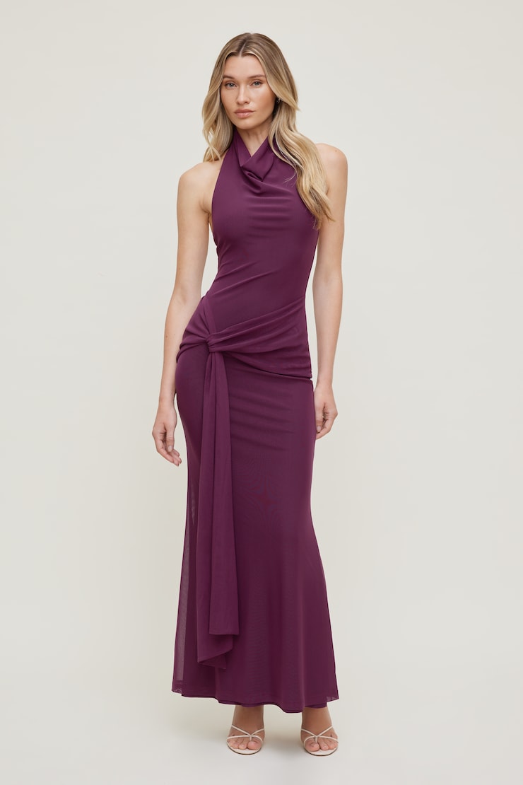 Robe maxi en maille drapée Scarlet