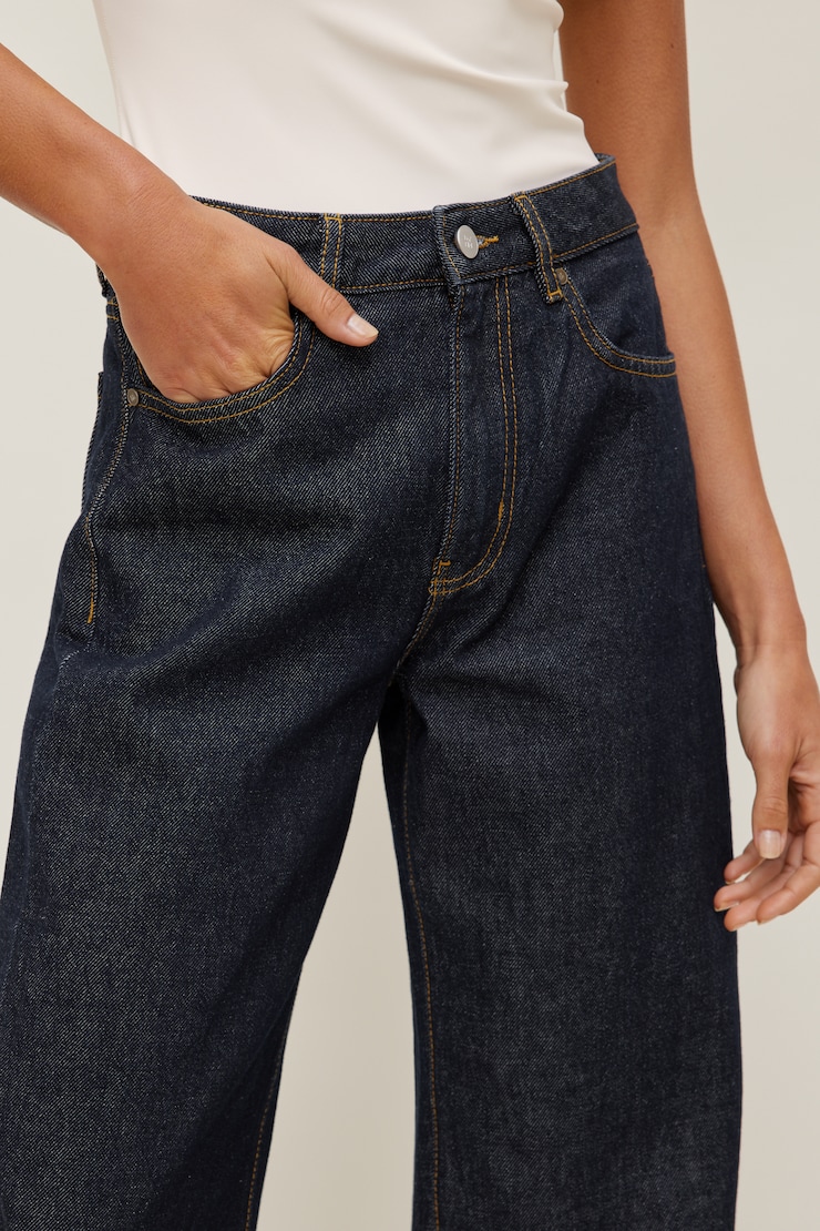 Kennedy High Rise Barrel Leg Jeans Dark Indigo / Rinse large