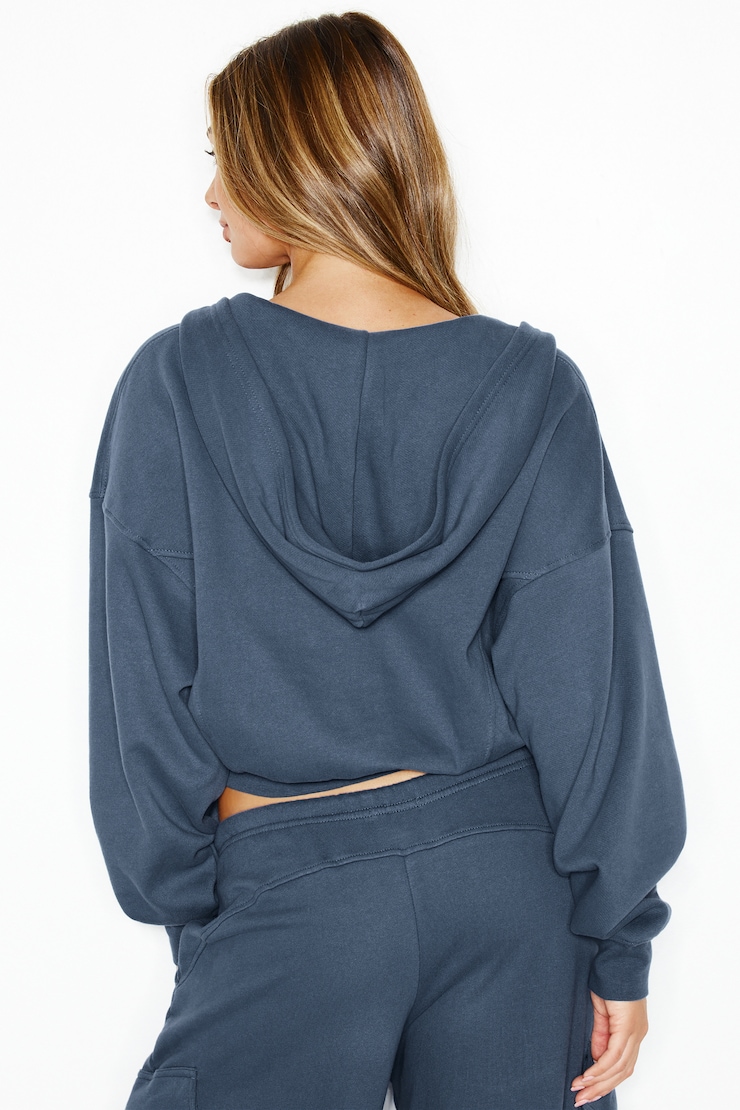 UltraFleece Cotton Zip Hoodie, Heated Indigo, large