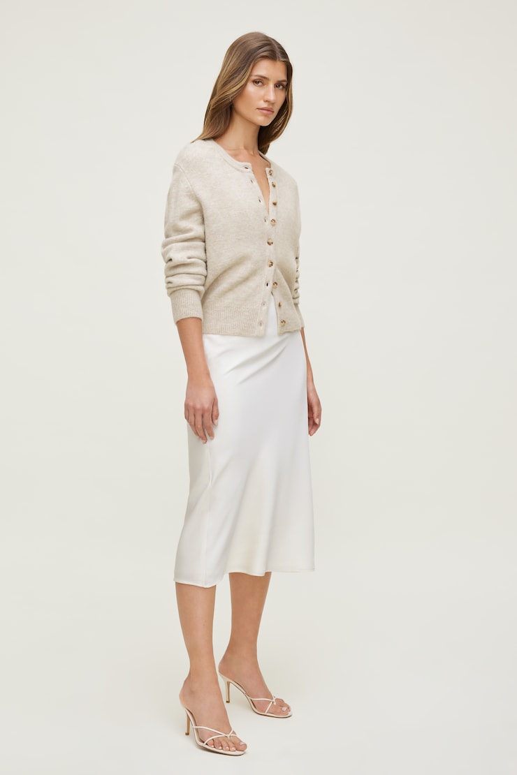 Rebecca Crewneck Cardigan Atmosphere Melange Beige large