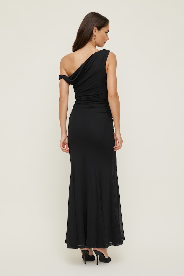 Kristina Mesh Maxi Dress Jet Black large