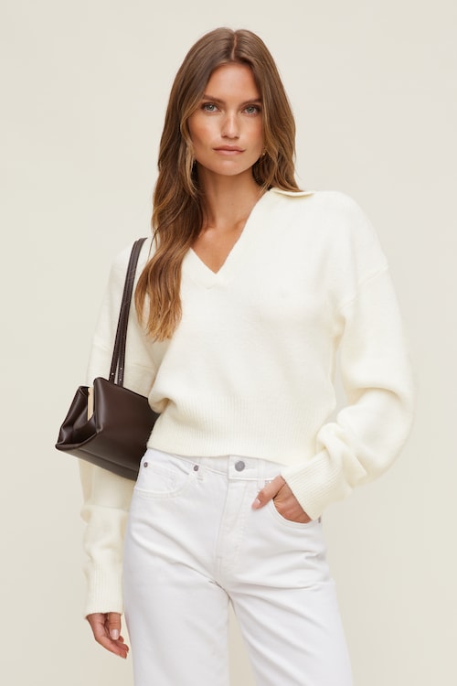 Audrey Cinched Polo Sweater – Dynamite