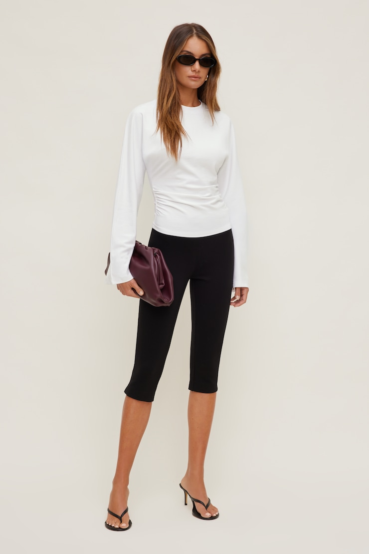 Andrea Long Sleeve T Shirt Bright White large