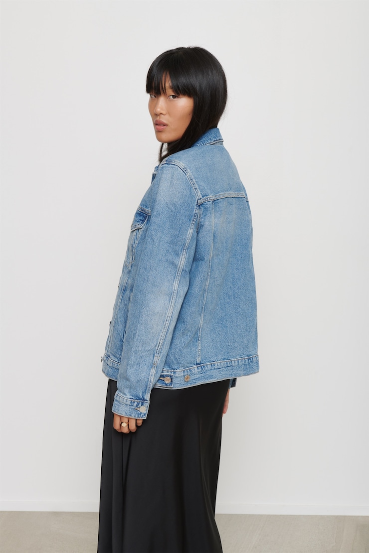 Oversized Denim Jacket Blue Flame large