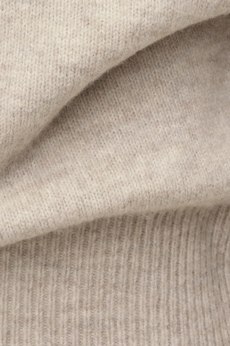 Audrey Cinched Polo Sweater Atmosphere Melange Beige large