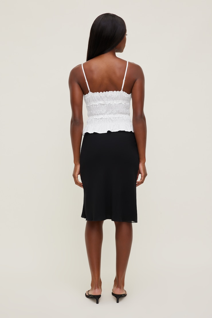 Esther Georgette Midi Skirt Jet Black large