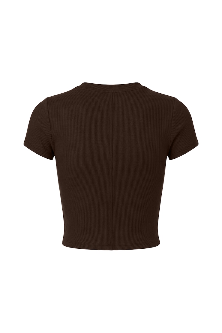 SnatchRib Cropped Crewneck T-Shirt, Armadillo Brown, large